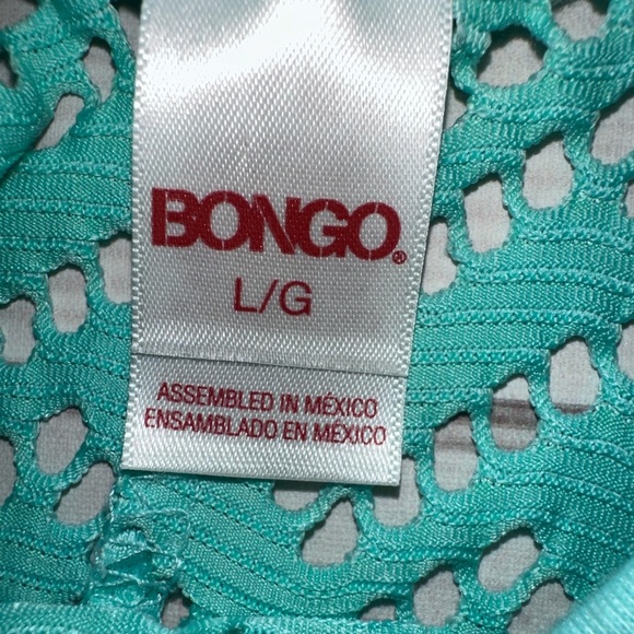 BONGO Turquoise Chevron Crochet Swim Cover-Up – Size Large Beach Swimming Summer - Picture 4 of 5